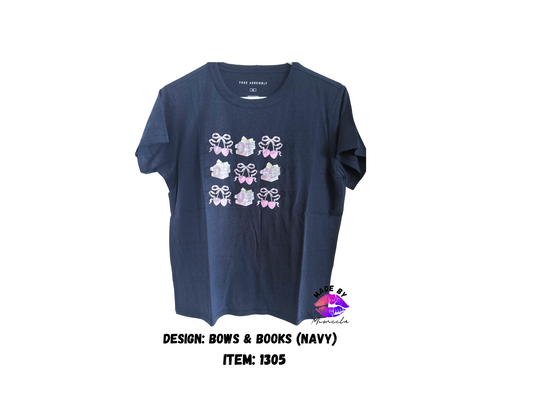 Bows & Books (Navy)