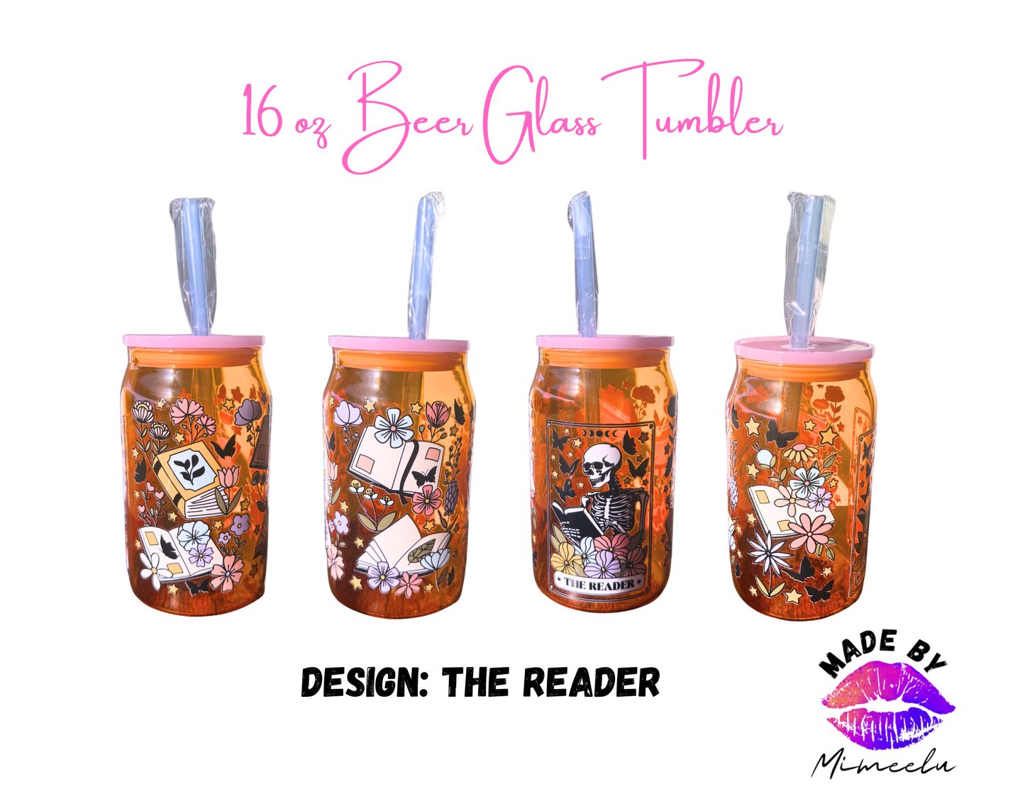 The Reader- 16 oz Beer Glass Tumbler